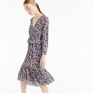 J. Crew Floral Print Dress - Black and Pink